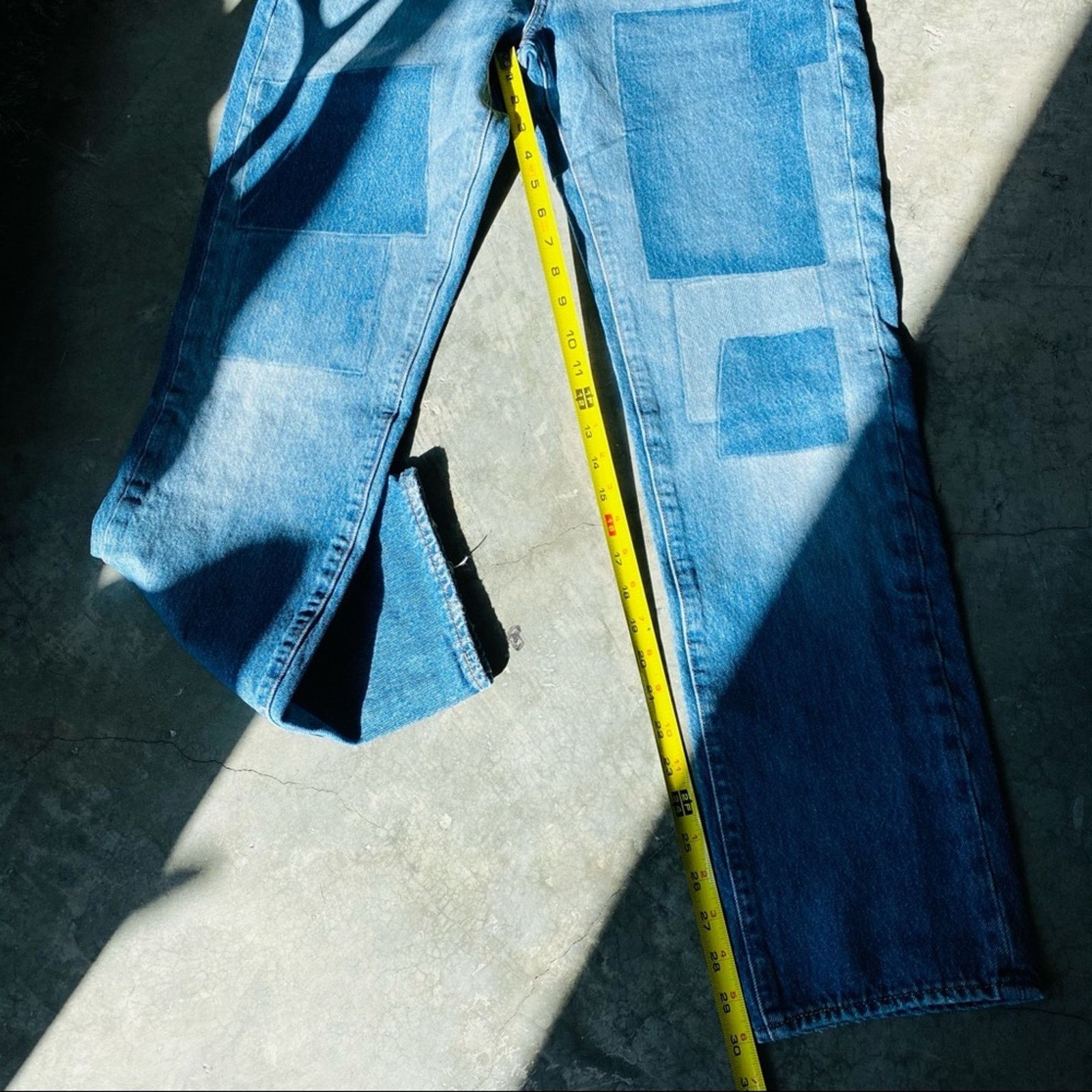 Levi's MENS LEVIS Vintage 32 x 30 Big E Blue Patchwork Denim Jeans Size US 32 / EU 48 - 9 Thumbnail