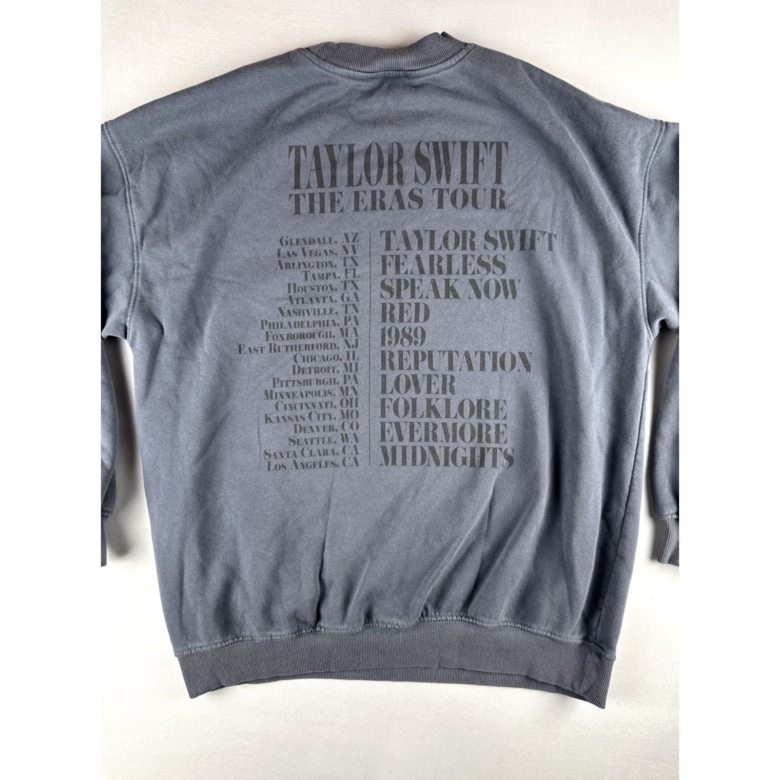 Vintage Taylor Swift The Eras Tour Crewneck Sweatshirt Navy Gray Oversized L Tour Merch Womens Size L / US 10 / IT 46 - 6 Thumbnail