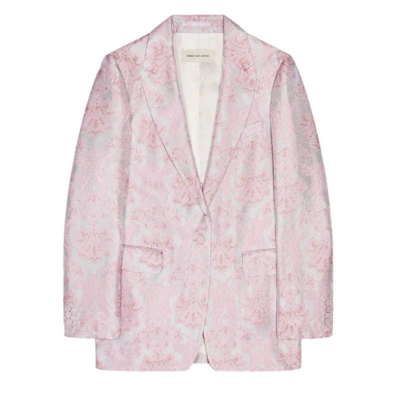 Dries Van Noten DRIES VAN NOTEN Pink spring Baroque jacquard suit jacket Size S / US 4 / IT 40 - 2 Thumbnail