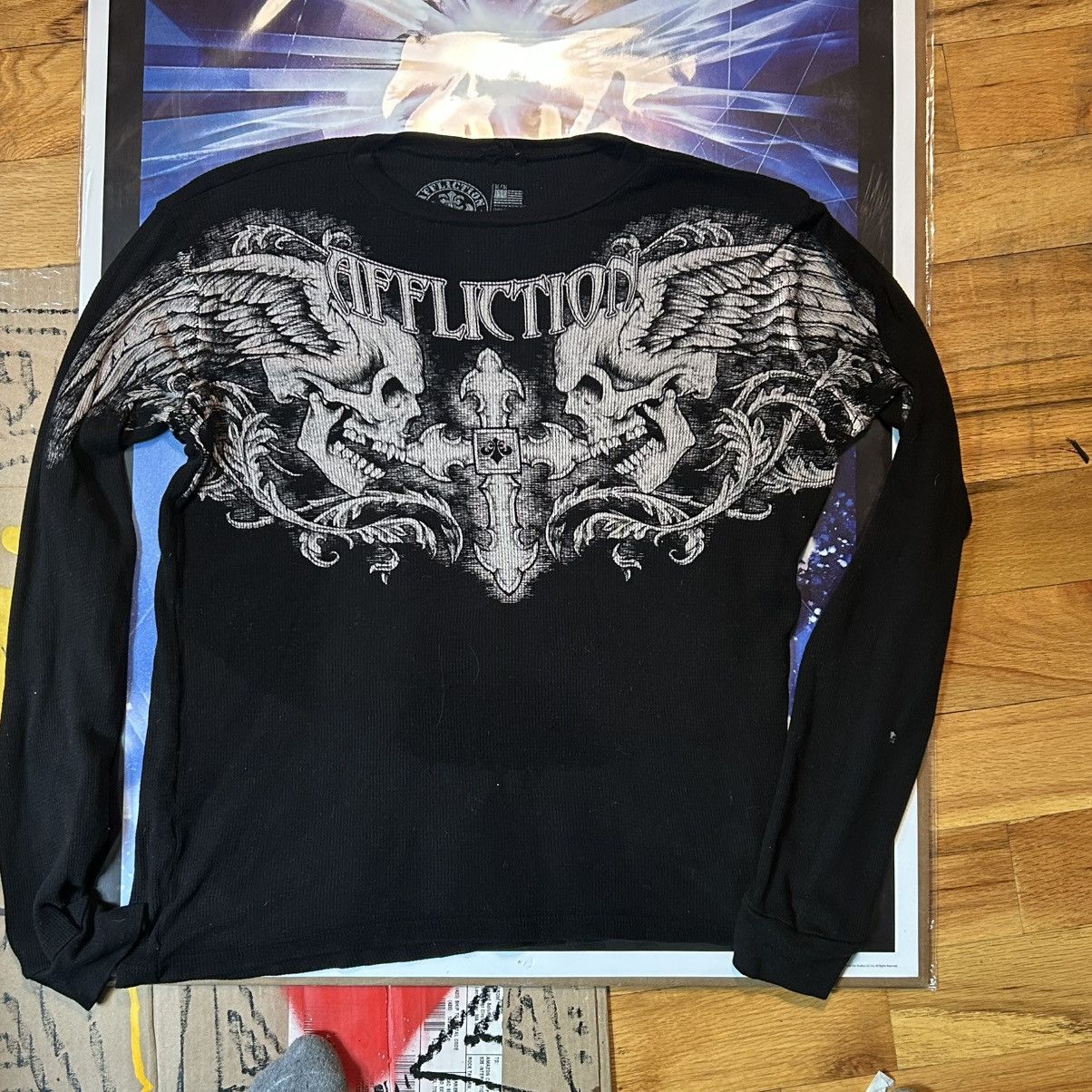 Affliction Affliction Winged Up LST M – Black Thermal Opium Y2K Size US M / EU 48-50 / 2 - 5 Thumbnail