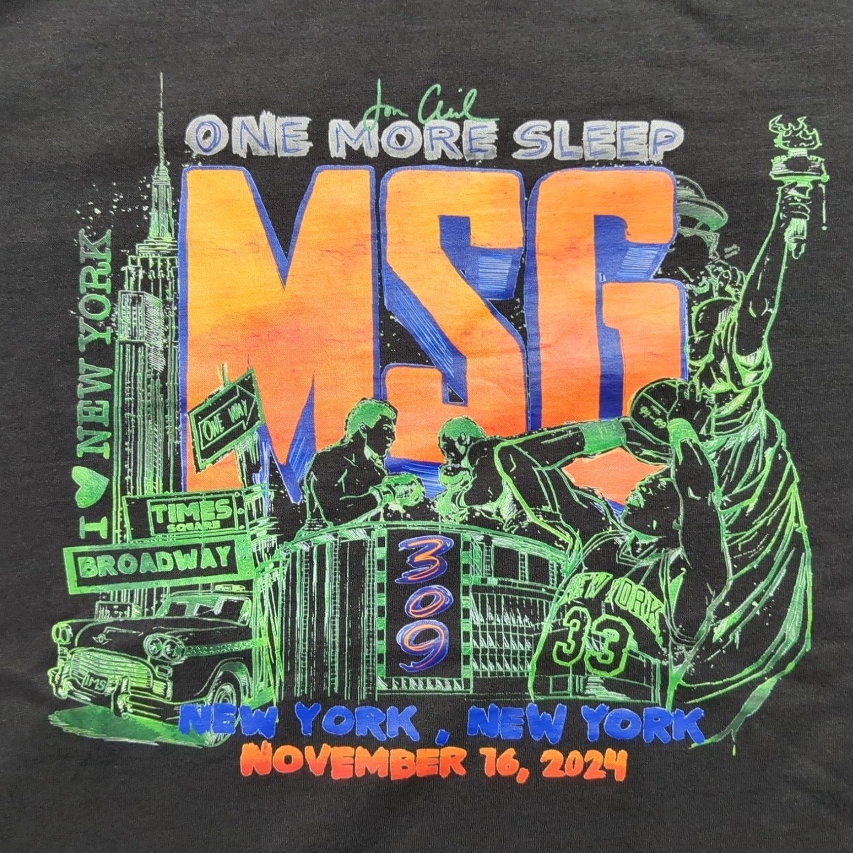 UFC UFC 309 MSG New York City Jon Anik One More Sleep - Men T-Shirt Black XS? Size US M / EU 48-50 / 2 - 2 Thumbnail