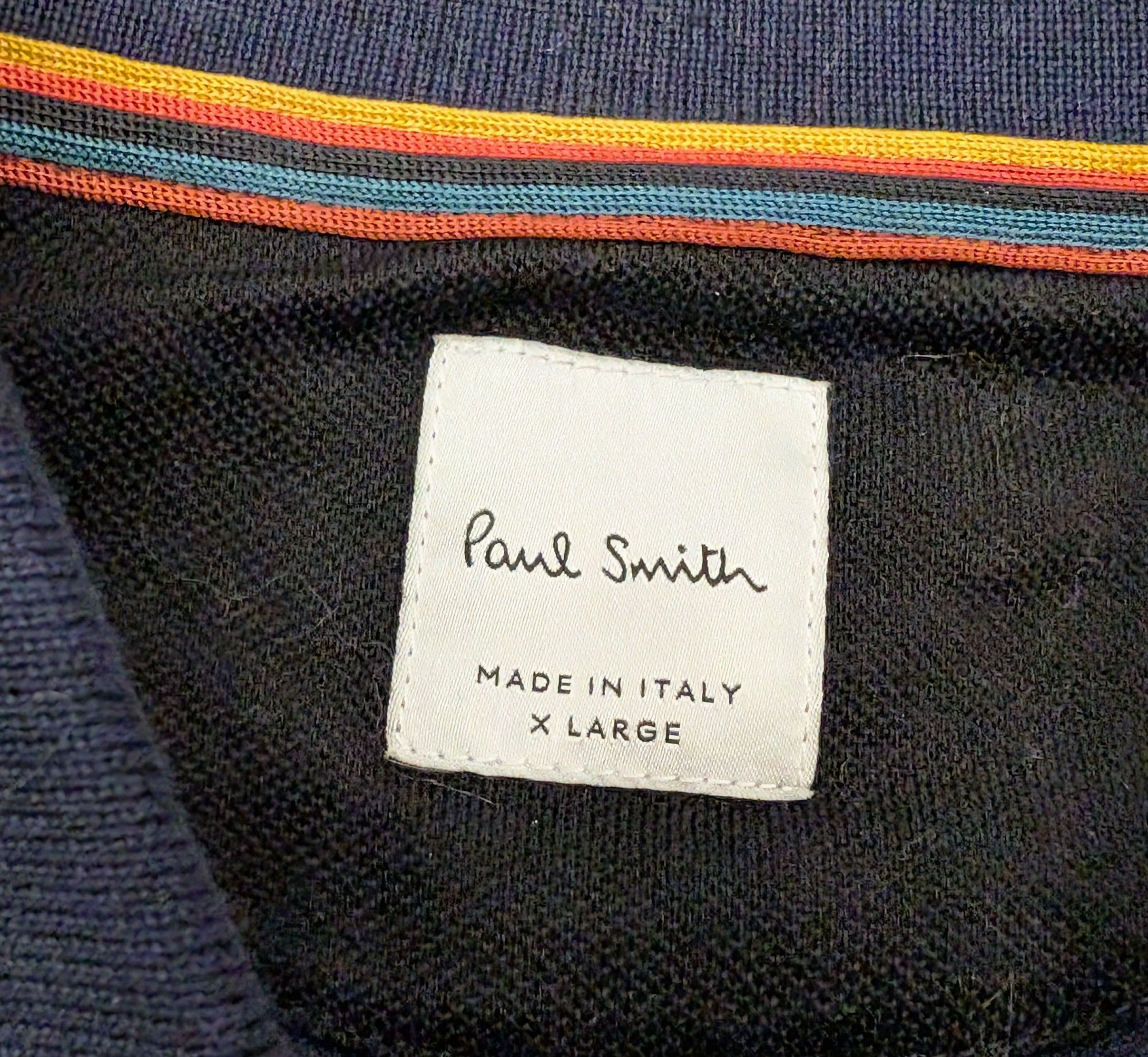 Paul Smith Paul Smith Rainbow Stripe Polo Dark Navy Made in Italy Size US XL / EU 56 / 4 - 3 Thumbnail