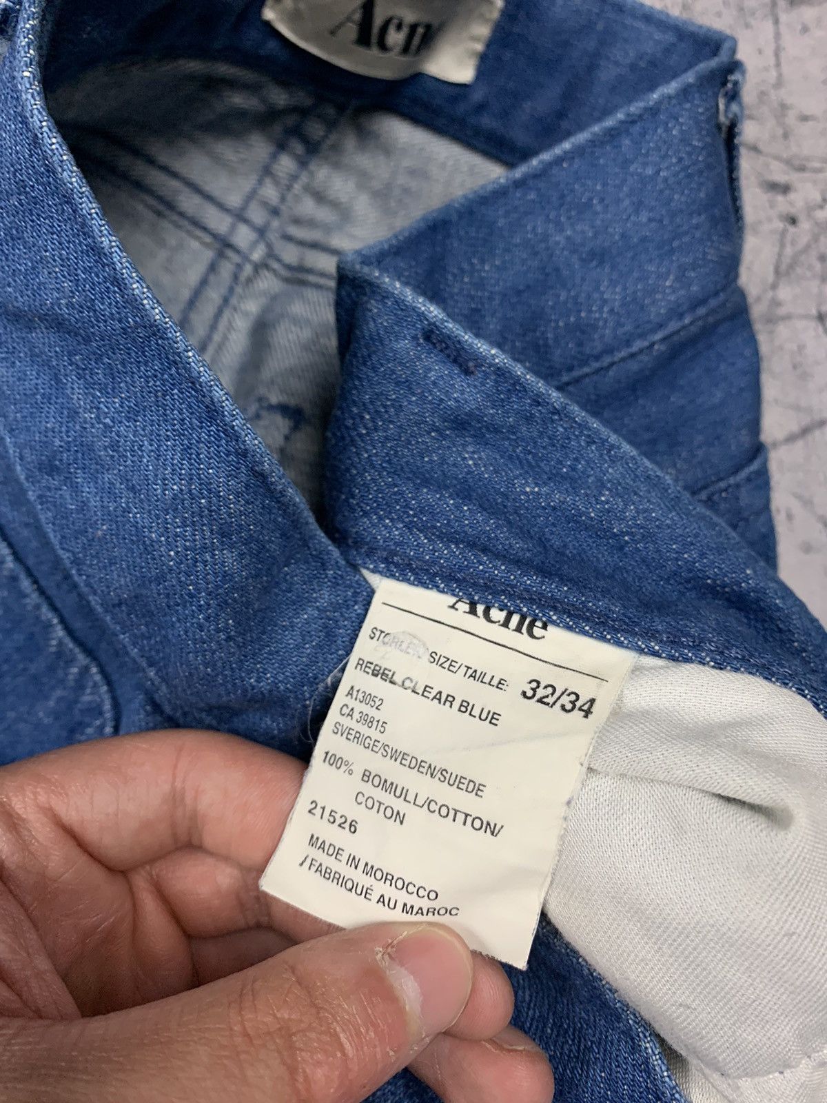 Acne Studios Acne Rebel Clear Blue Jeans Designer Luxury Sweden Size US 32 / EU 48 - 5 Thumbnail