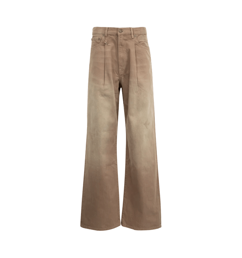 R13 o1h1sh11225 Damon Pleated Wide Leg Jean in Beige Size US 28 / EU 44 - 1 Thumbnail