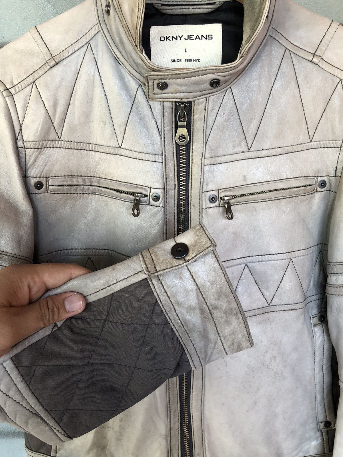 DKNY DKNY Ride Punk Leather Jacket Size US L / EU 52-54 / 3 - 6 Thumbnail