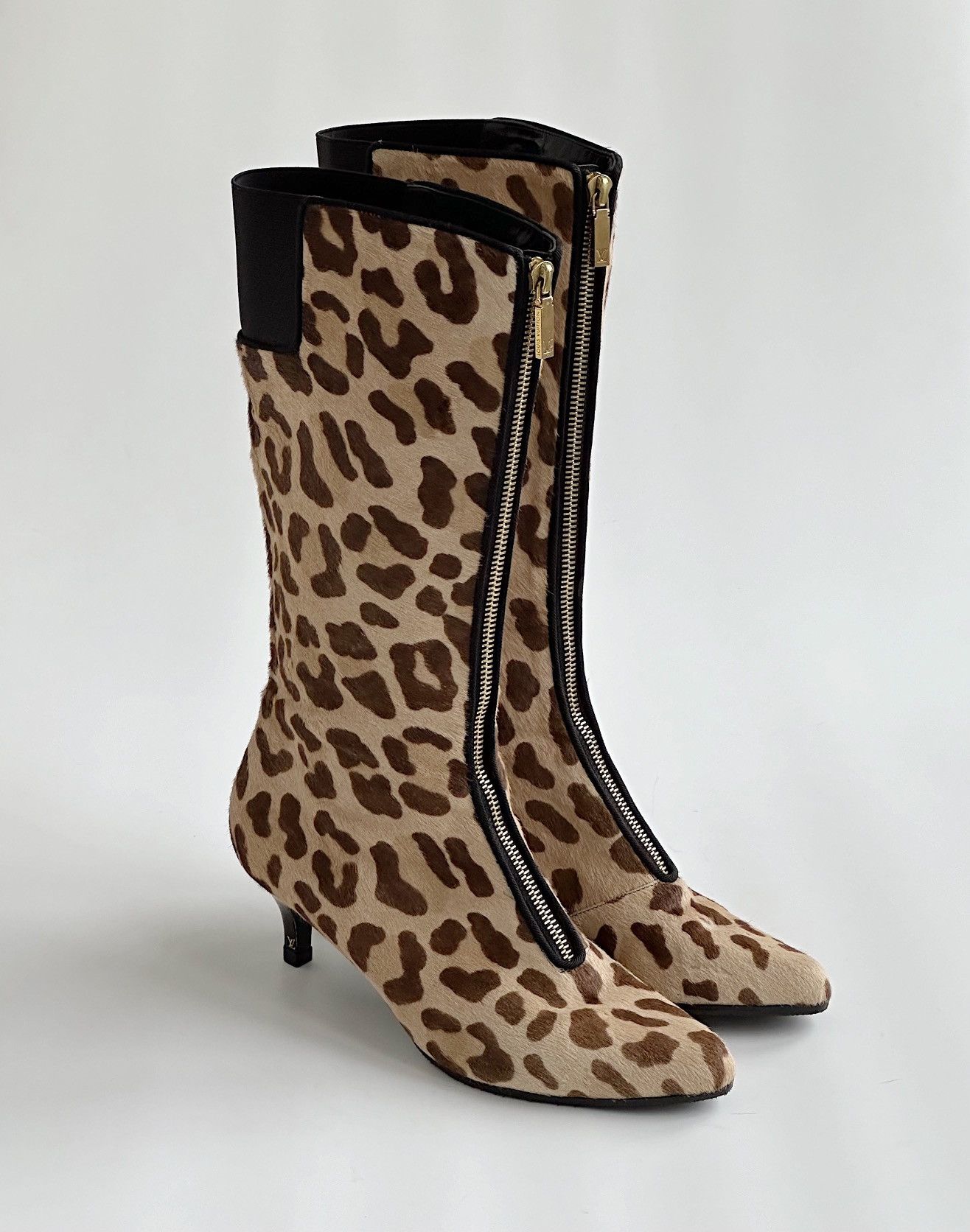 Louis Vuitton × Vintage *sz36.5* LOUIS VUITTON 2003 Leopard Zip Boots y2k archive Size US 6.5 / IT 36.5 - 2 Thumbnail