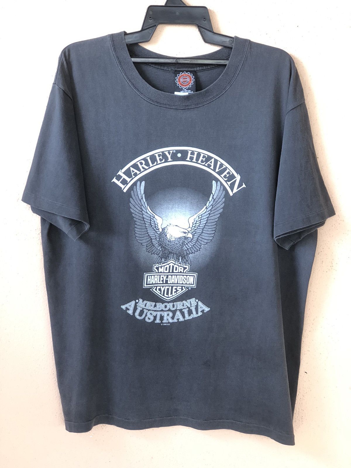 Harley Davidson × Vintage Vintage 90s HARLEY DAVIDSON Eagle Faded Tee Size US XL / EU 56 / 4 - 1 Thumbnail