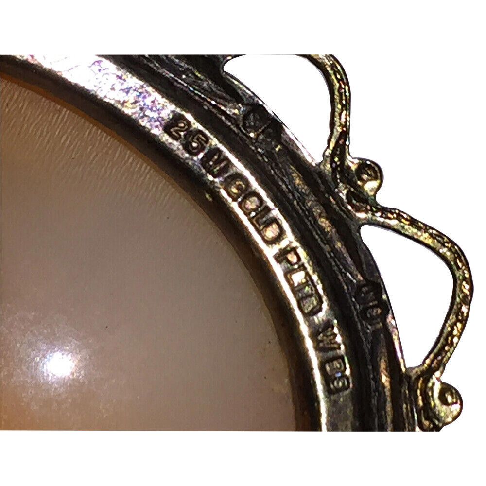 Other Carved Cameo Gold Plated Filigree Frame of Woman's Profile Size ONE SIZE - 5 Thumbnail