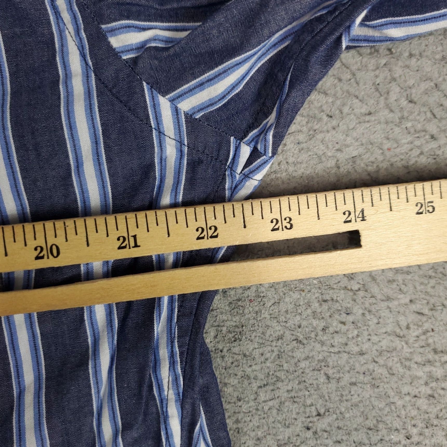 Vintage Teddy Stratford Shirt Mens Size 4 Blue Striped Zip Up Button Long Sleeve Casual Size US S / EU 44-46 / 1 - 6 Thumbnail
