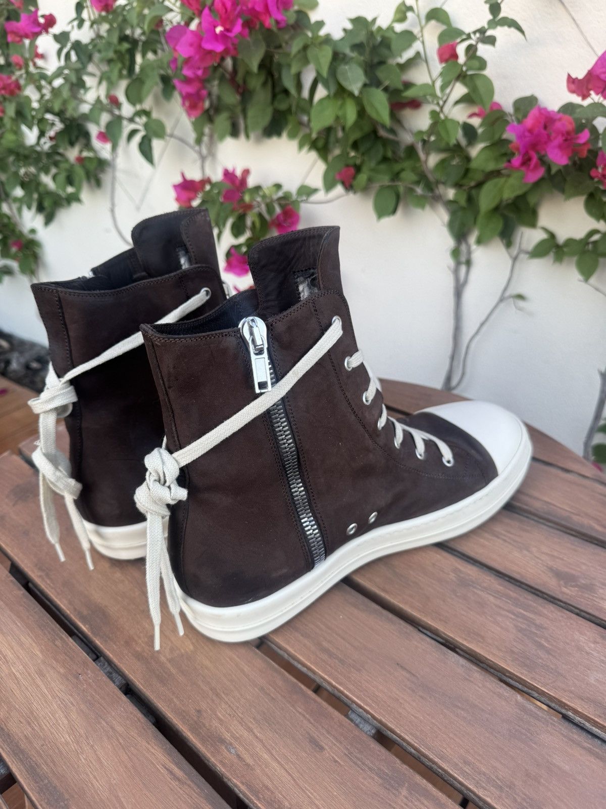Rick Owens Drkshdw Rick Owens DRKSHDW brown leather mainline ramones Size US 13 / EU 46 - 7 Thumbnail