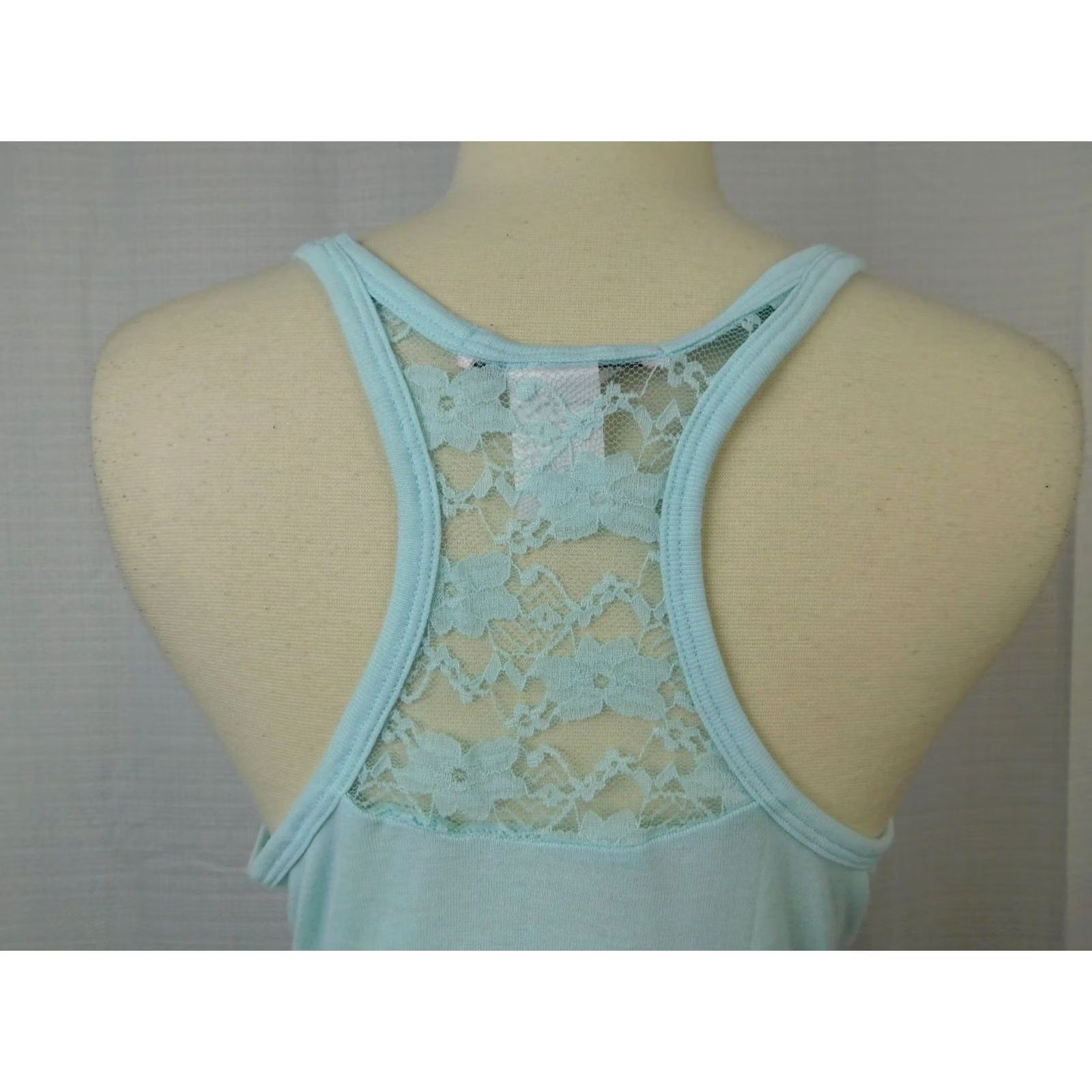 Vintage Linea Donatella Lace-Back Studded Bridal Bachelorette Tank Top Blue Large Shirt Womens Size L / US 10 / IT 46 - 5 Thumbnail