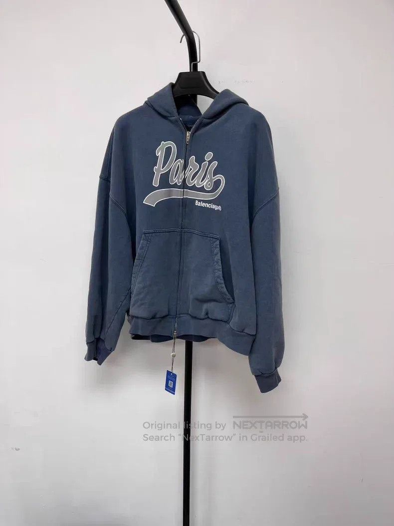 Balenciaga Balenciaga Letter Printed Zip-Up Hooded Long Sleeve Sweats Size US M / EU 48-50 / 2 - 1 Thumbnail