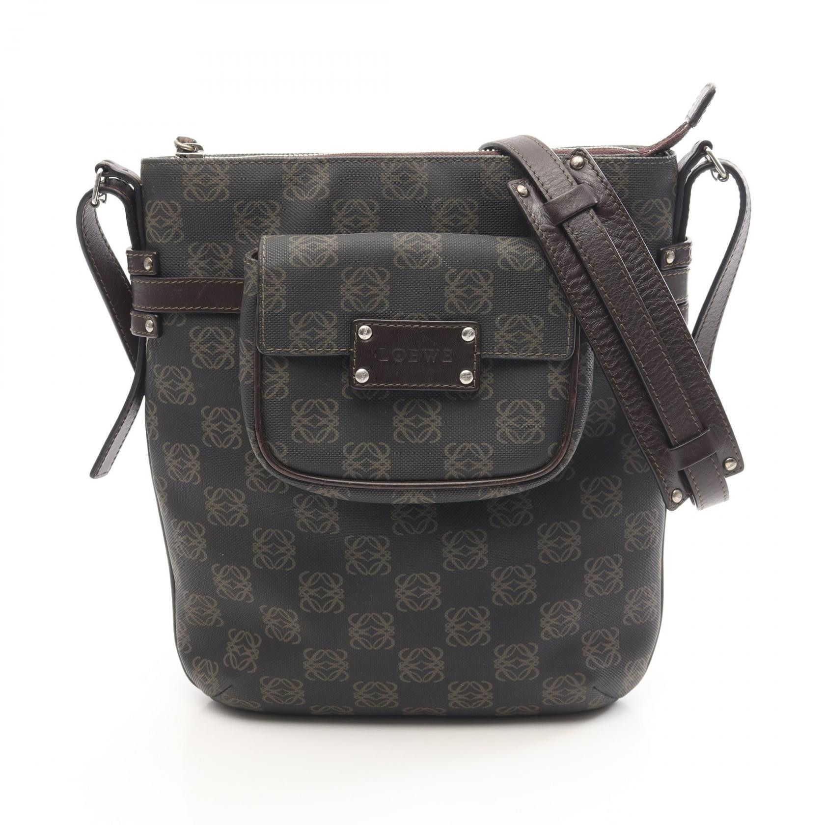 Loewe Loewe Loewe Anagram Coated Canvas Leather Shoulder Bag Plastic / Synthetic Shoulder Bag DUTY FREE for USA Size ONE SIZE - 1 Thumbnail