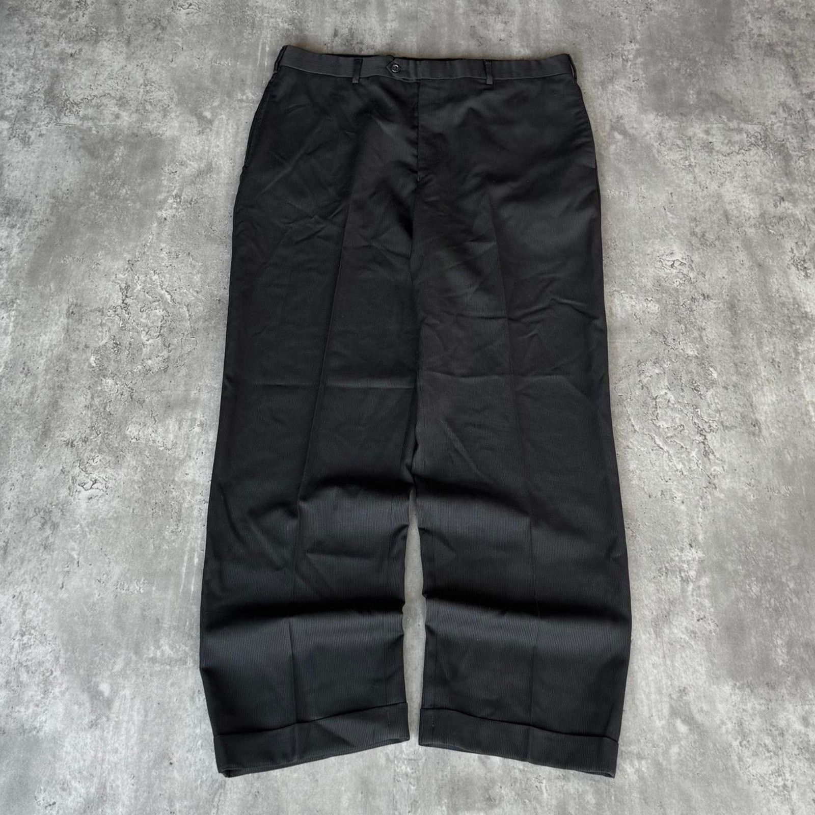 Jos. A. Bank × Vintage Vintage Y2K Baggy Black Pinstripe Grunge Opium Dress Pants Size US 37 - 1 Thumbnail