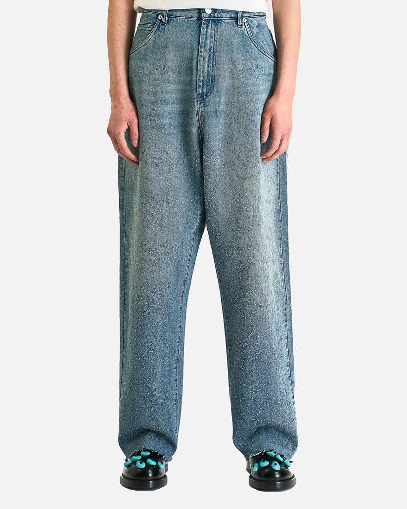 o1s1v1r1oon0825 Hand Pilled Regular Jeans in Light Blue