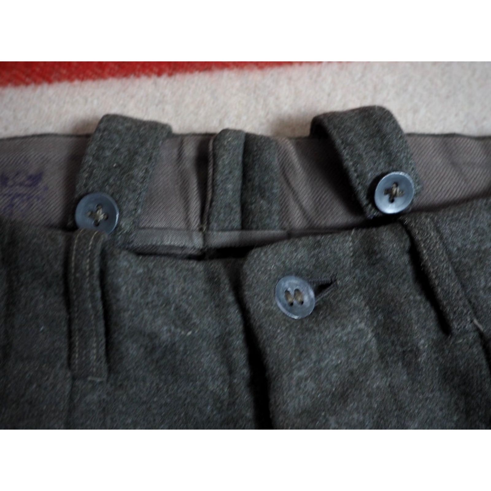 Vintage VTG 40s WW2 Swedish Military Brown Wool Metal Button Fly 32x31 Field Winter Pant Shirt/Hoodie Size US 32 / EU 48 - 6 Thumbnail