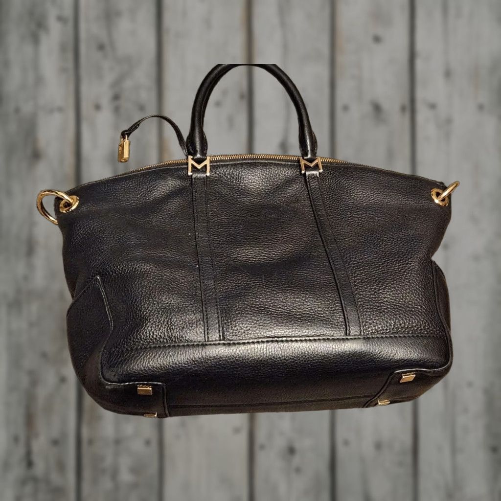 Michael Kors Michael Kors Beckett Large Top Zip Black Pebbled Leather Satchel Crossbody Bag Size L / US 10 / IT 46 - 1 Thumbnail