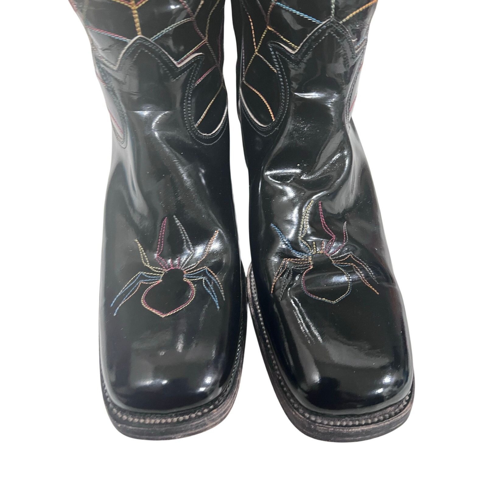 Other Justin Vaquero Patent Leather Cowboy Boot Spider 10D Rare Size US 10.5 / EU 43-44 - 7 Thumbnail