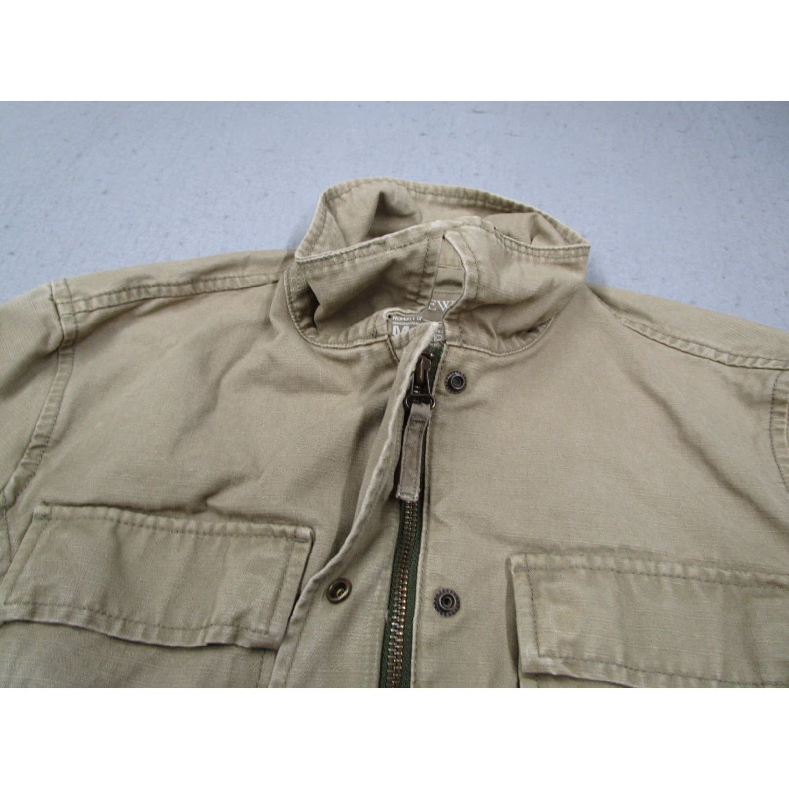 J.Crew J.CREW Women's Military Jacket Medium Beige Full Zip Utility Casual Cotton Size M / US 6-8 / IT 42-44 - 2 Thumbnail