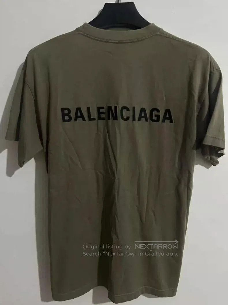 Balenciaga Balenciaga Khaki Short Sleeve with Embroidered Logo Front Size US S / EU 44-46 / 1 - 2 Thumbnail