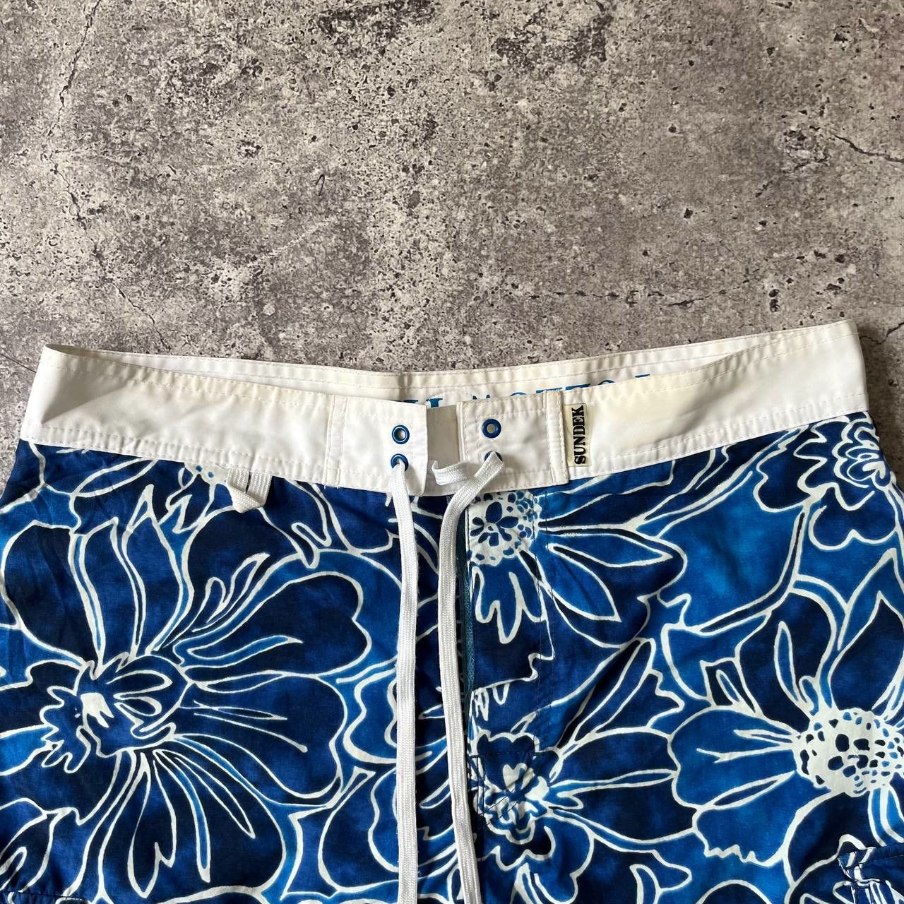 Sundek Sundek Summer Pool Shorts Flowered Blue Size 32 Size US 32 / EU 48 - 3 Thumbnail