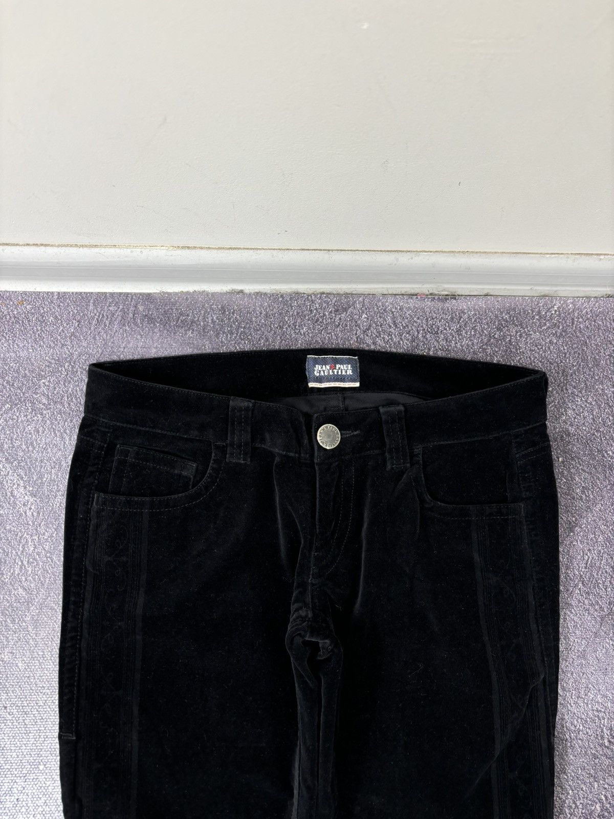 Jean Paul Gaultier Vintage Jean Paul Gaultier Women’s Velvet Rare Black Pants Size 30" / US 8 / IT 44 - 6 Thumbnail