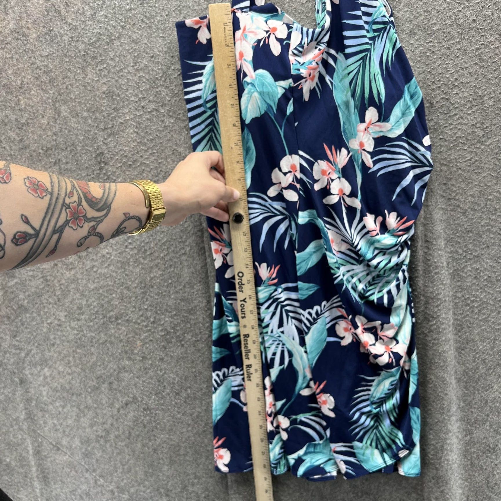 Tommy Bahama Tommy Bahama Swim Dress Womens Small Blue Tropical Floral Halter Ruched Beach Dress Size S / US 4 / IT 40 - 4 Thumbnail