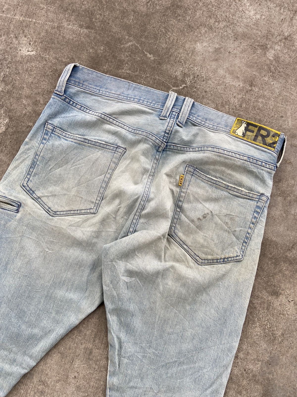 FR2 FR2 Denim Cowhide Distressed Knee Tappered Fits Denim Pants Size US 33 - 8 Thumbnail