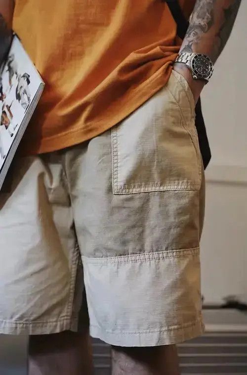 Other 20SS Indigo Union Japan Khaki Patchwork Shorts Size US 32 / EU 48 - 1 Thumbnail