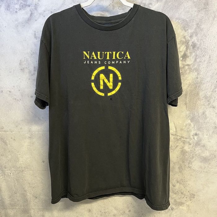 Vintage Vintage Nautica T Shirt Mens Large Y2K Short Sleeve Black