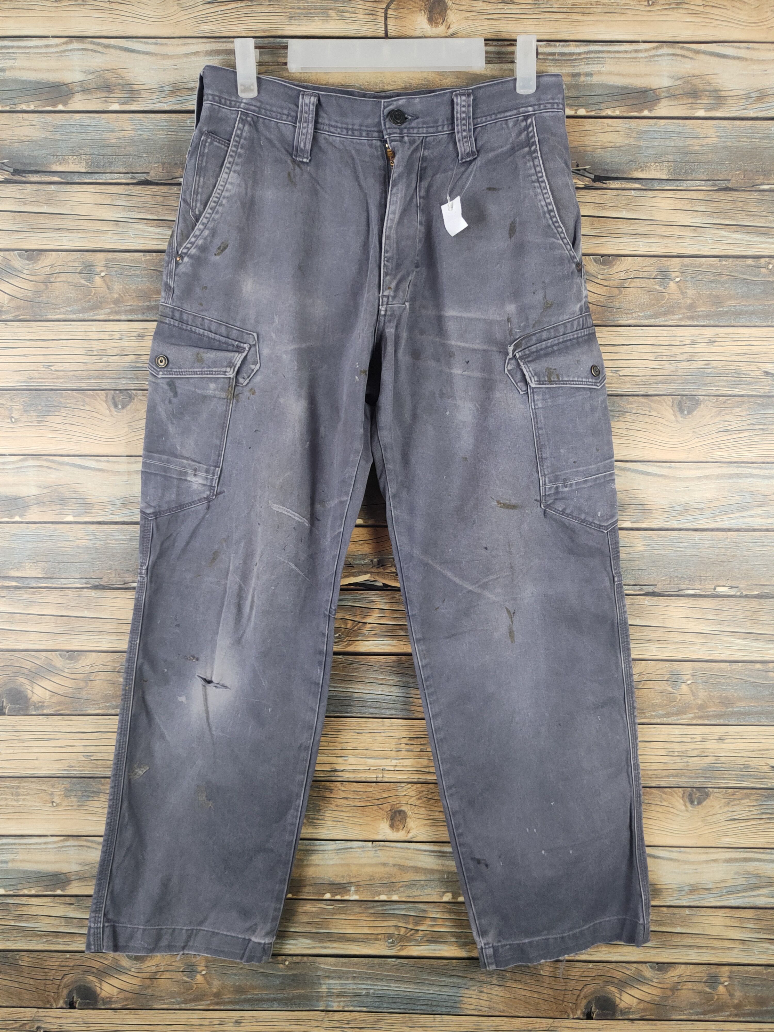 Japanese Brand DL Evenriver Dark Gray Multipocket Cargo Pants #46-272T Size US 29 - 1 Thumbnail