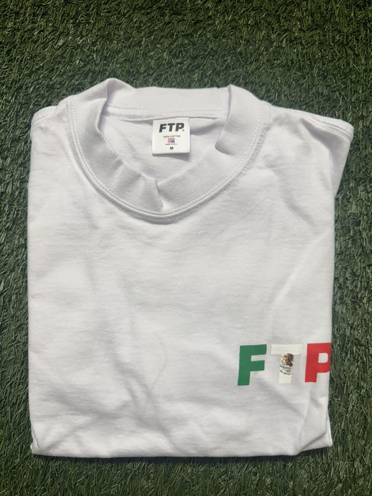 Fuck The Population FTP Mexican Flag Logo Tee White (Size Large) Size US L / EU 52-54 / 3 - 5 Thumbnail