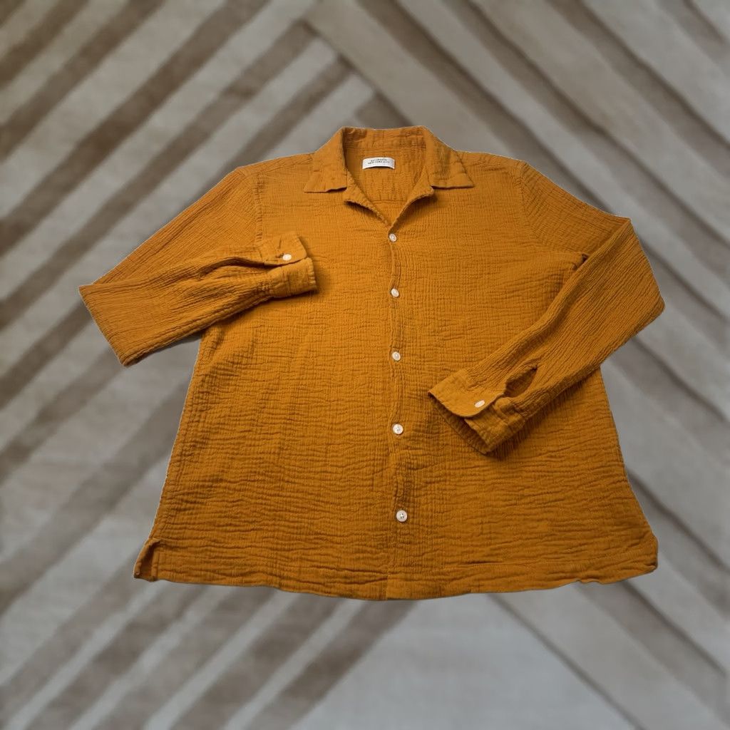 Saturdays NYC Saturdays NYC Marco Camp-Collar Cotton-Gauze Shirt Orange Mens Medium Size US M / EU 48-50 / 2 - 1 Thumbnail