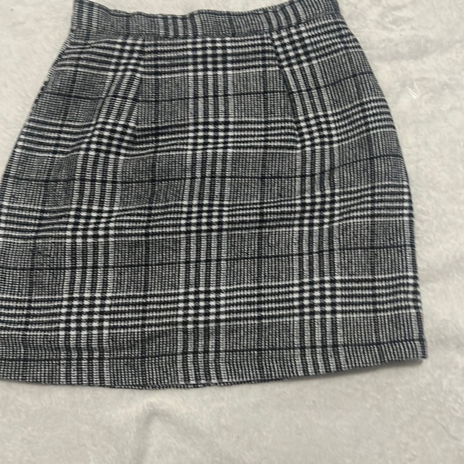 Other Black And White Plaid Skirt Size 25" / US 0 / IT 36 - 2 Thumbnail