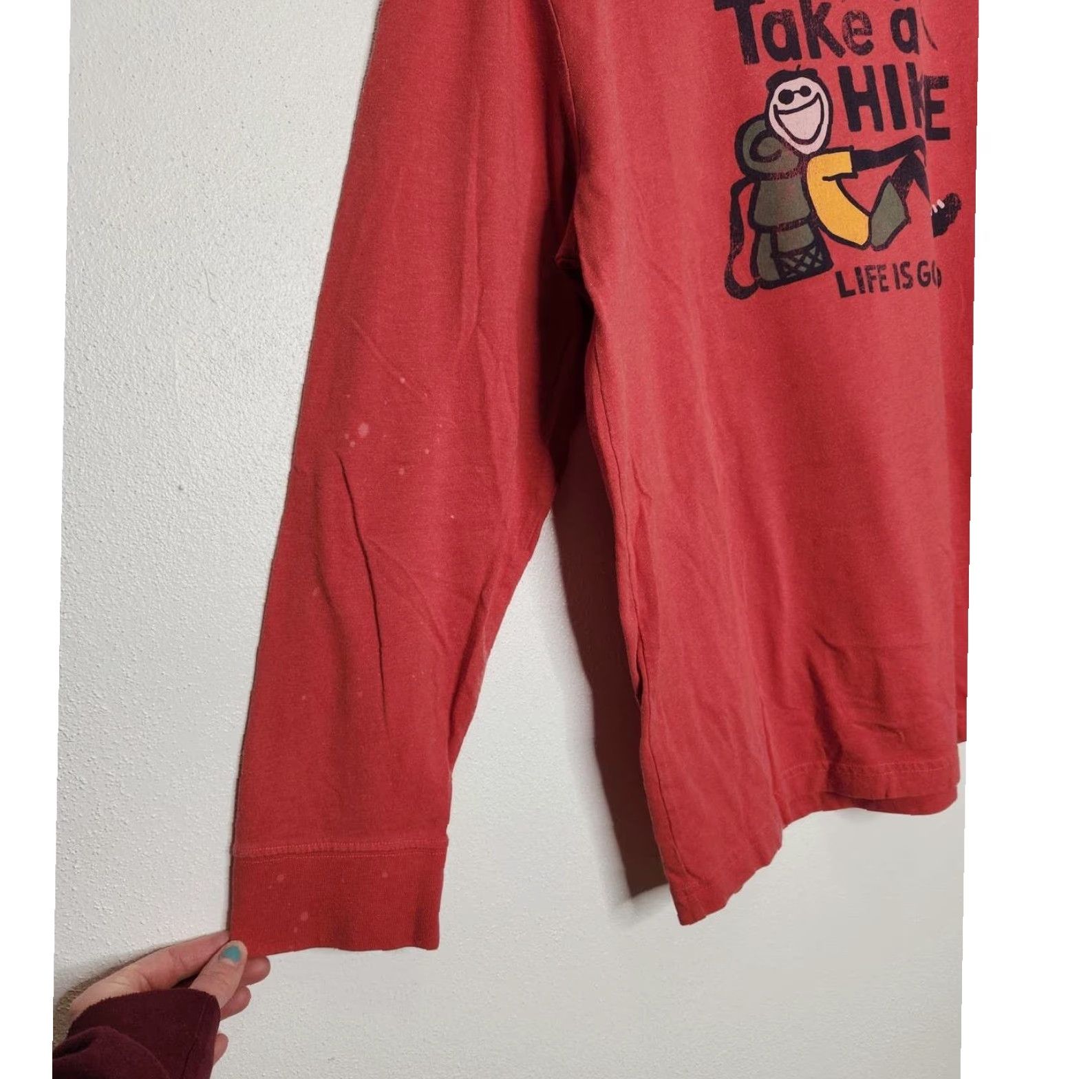 Life is Good Life is Good Shirt Unisex Adults Large Long Sleeve Life is Good Take A Hike Red Size US L / EU 52-54 / 3 - 6 Thumbnail
