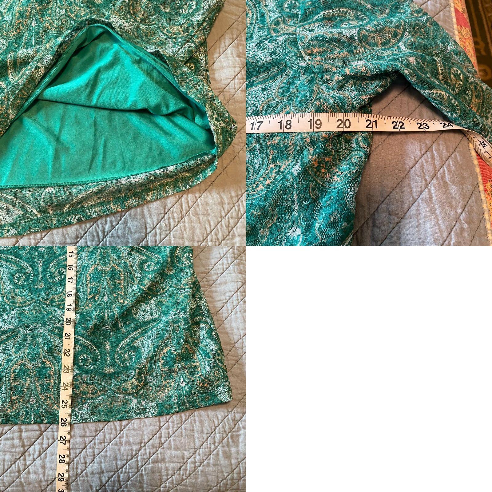 Vintage Susan Graver Style Tunic Top Womens Lace Green Paisley Bohemian Shirt Versatile Adult Regular Sleeve 3/4 Casual/Office Shoes Size L / US 10 / IT 46 - 8 Thumbnail
