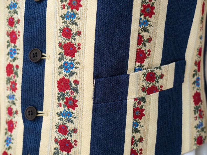 Kenzo KENZO sizeF Vintage ethnic floral striped silk vest Size M / US 6-8 / IT 42-44 - 6 Thumbnail