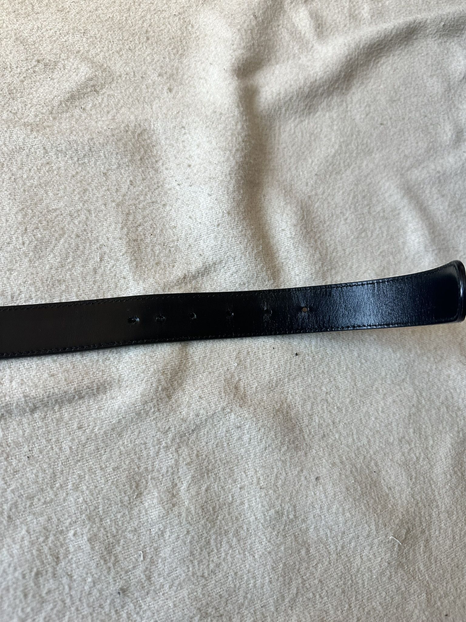 Gucci Gucci Belt Thin Monogram Leather and Canvas Black Size ONE SIZE - 10 Thumbnail