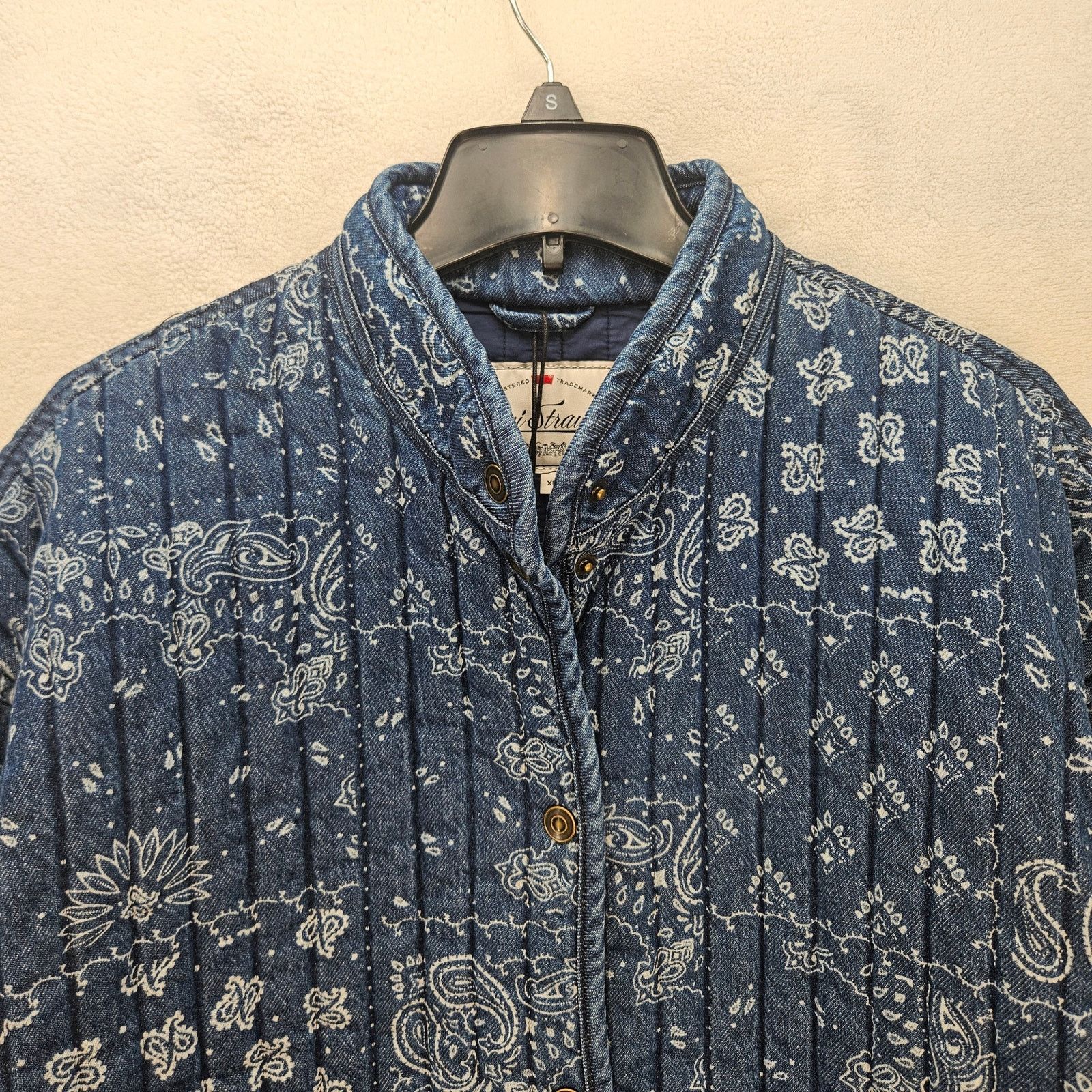 Levi's LEVI'S WOMEN'S XL LOTTIE LINER JACKET INDIGO BANDANA BLUE Size XL / US 12-14 / IT 48-50 - 2 Thumbnail