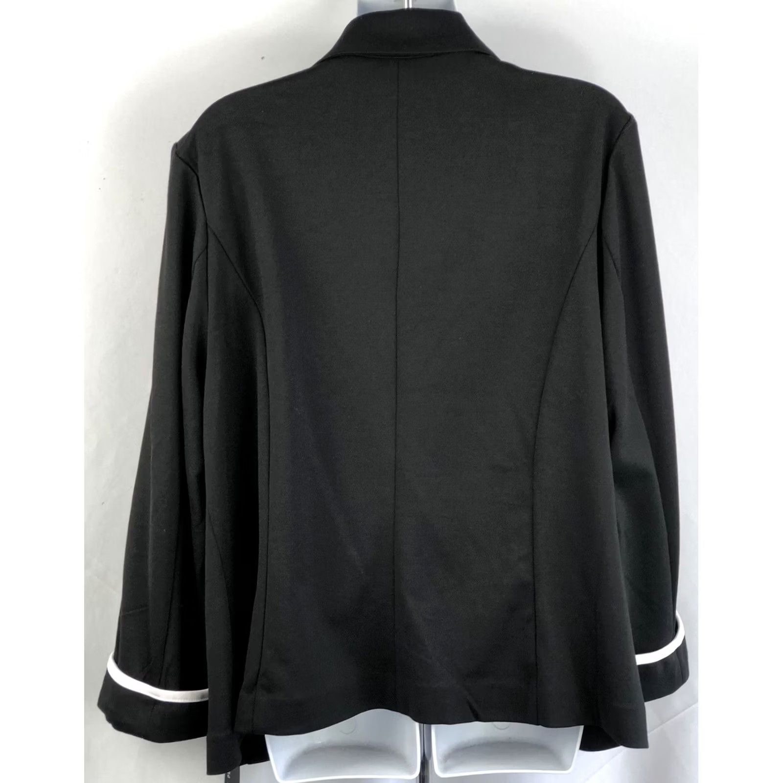 Vintage NWT Donna Moore Blazer Jacket L Black/White Notch Collar Contrast Trim Career Workwear Shirt Women Blazer - Coat Style Size L / US 10 / IT 46 - 3 Thumbnail