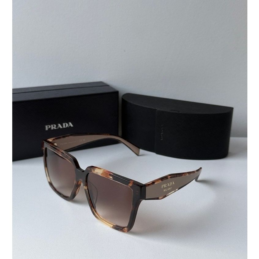 Prada CNEW Prada PR24ZSF Sunglasses in Brown Powder Size ONE SIZE - 1 Thumbnail