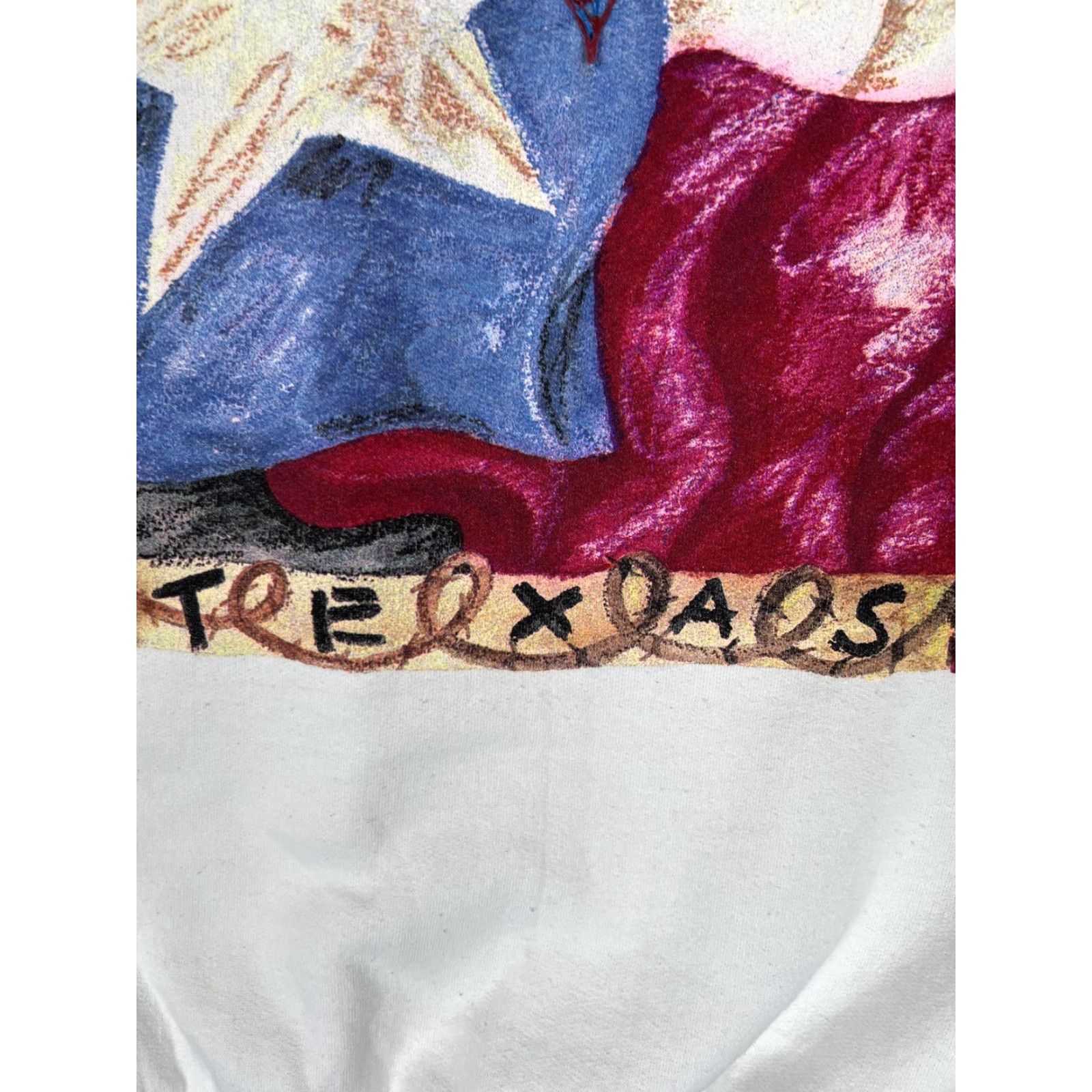 Hanes VINTAGE Hanes Sweatshirt Texas Flag White Lone Star Fleece USA Made Size M Mens Graphic Print Crew Neck Pullover Size US M / EU 48-50 / 2 - 3 Thumbnail