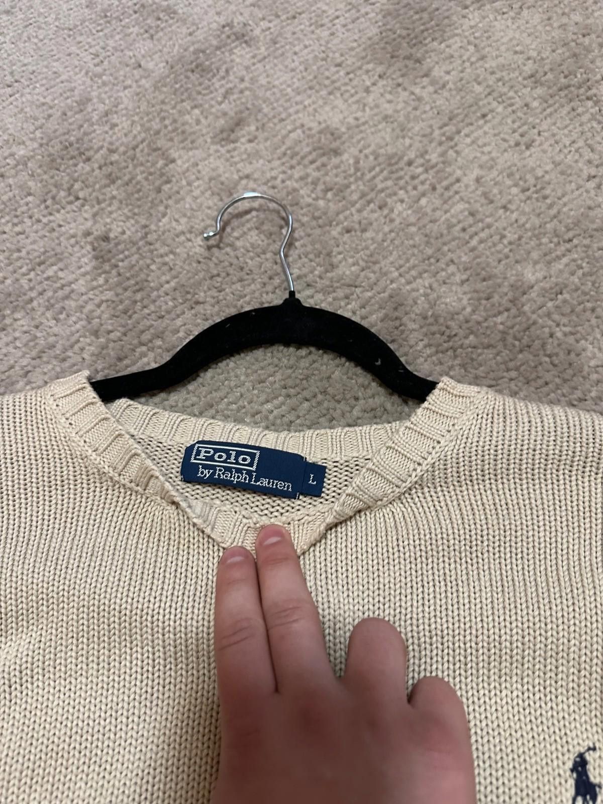 Polo Ralph Lauren Vintage 90’s Polo Ralph Lauren White Knit Sweater Size L Size US L / EU 52-54 / 3 - 6 Thumbnail