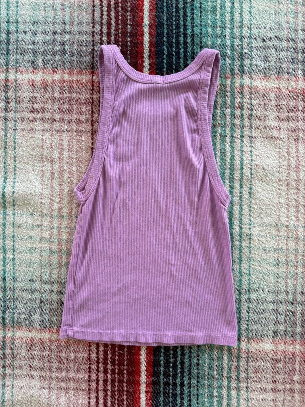 MONROW Women's MONROW Purple Ribbed Tank Top XS Size XS / US 0-2 / IT 36-38 - 3 Thumbnail