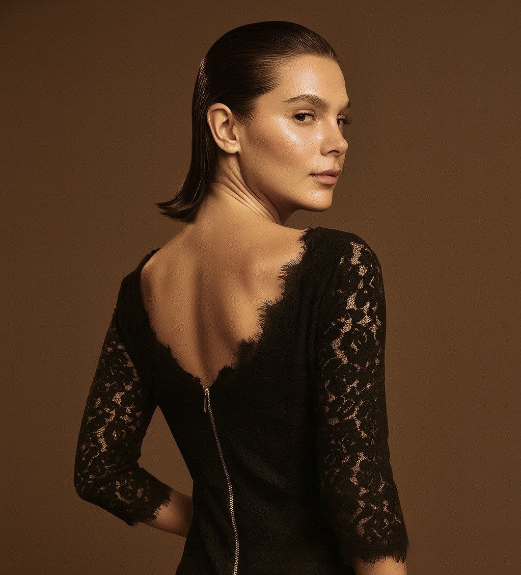 Diane von Furstenberg Zarita Black Lace Mid Length Dress