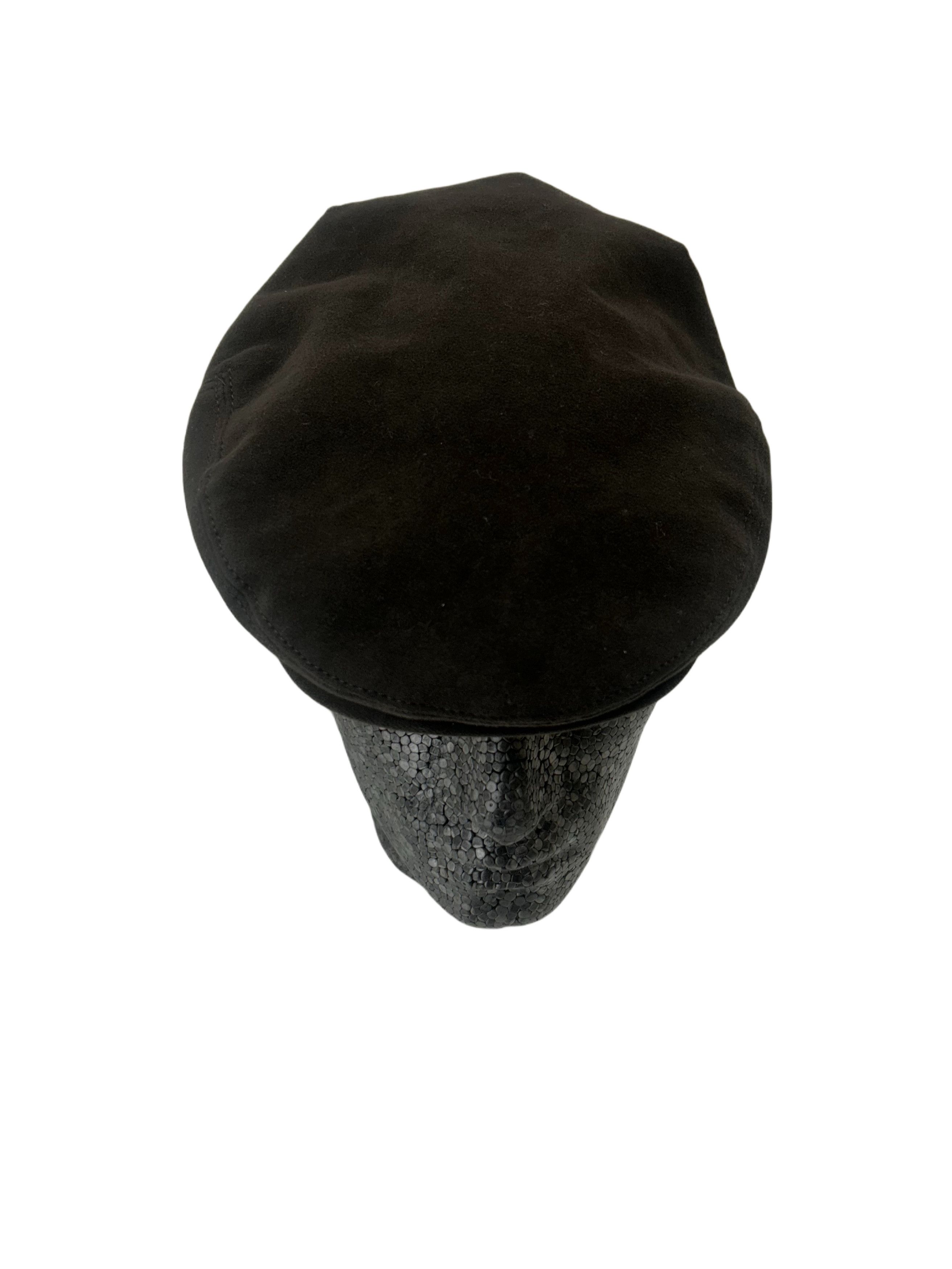 Prada Prada Linea Rossa Brown felted Wool Driver Cap Size 32 - 2 Thumbnail