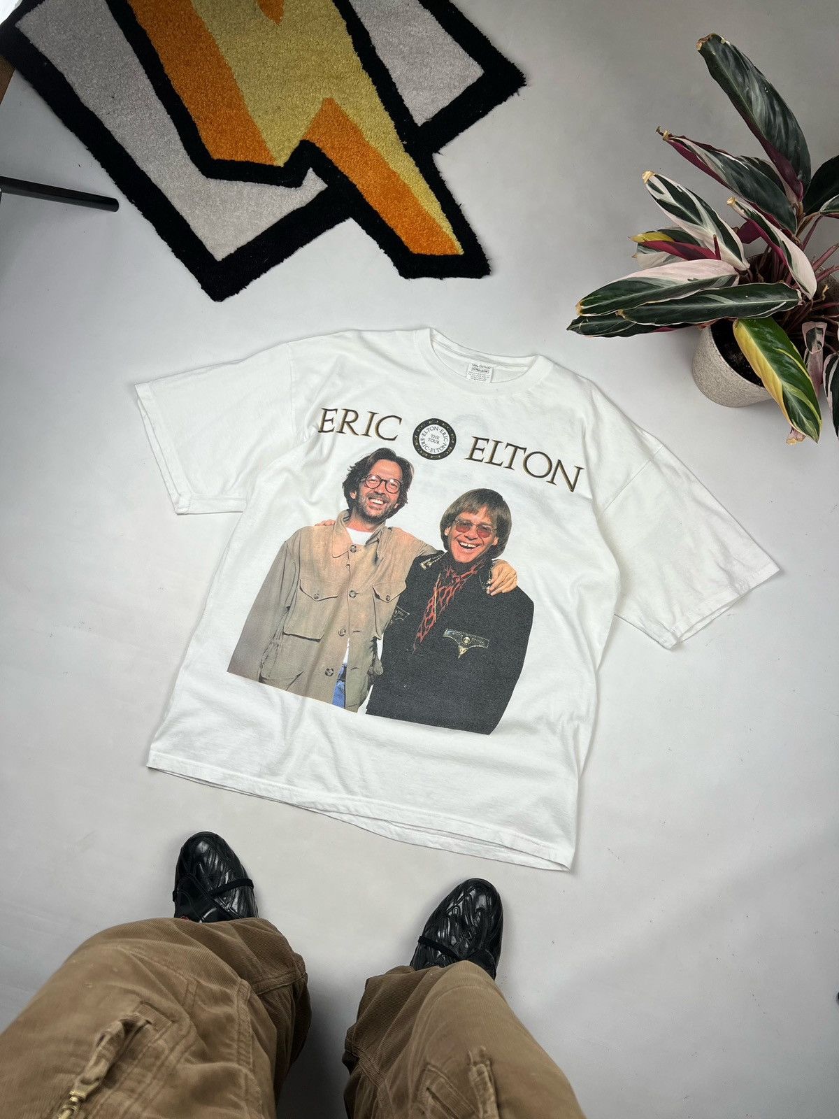 Band Tees × Vintage Vintage Elton John Eric Clapton Tour T Shirt Size XL Size US XL / EU 56 / 4 - 1 Thumbnail