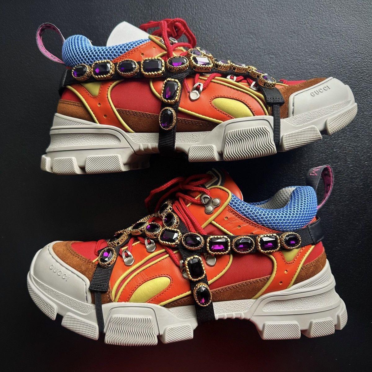Gucci $1590 Gucci Flashtrek Sneakers w Crystals multicolor Size US 10 / EU 43 - 1 Thumbnail