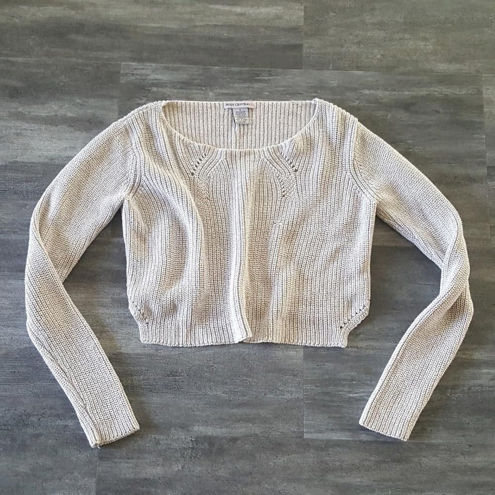 Designer Nude Glitter Detailed Sweater Long Sleeve Size S / US 4 / IT 40 - 1 Thumbnail