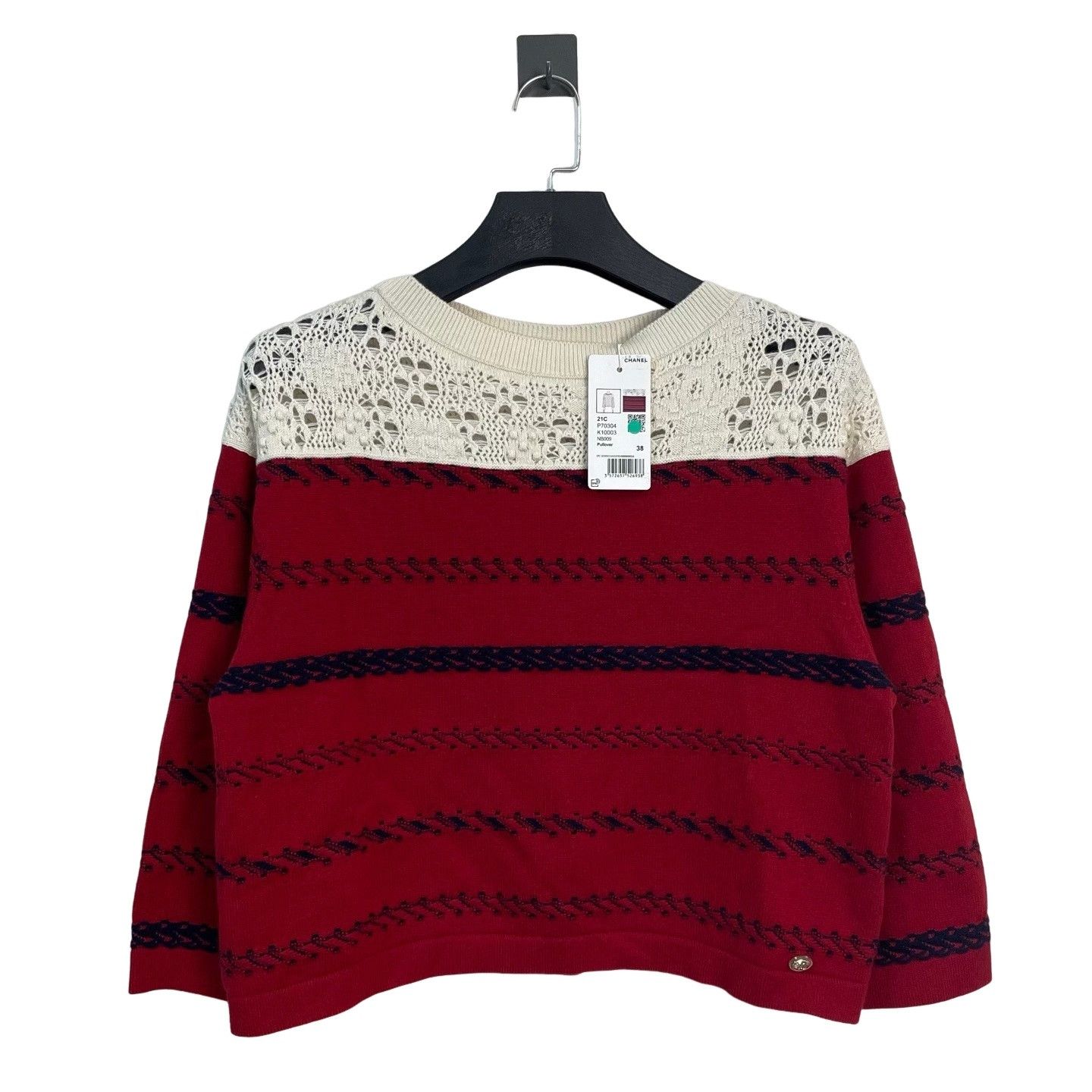 Chanel Chanel Open Knit Striped Sweater Size 38 Size S / US 4 / IT 40 - 1 Thumbnail